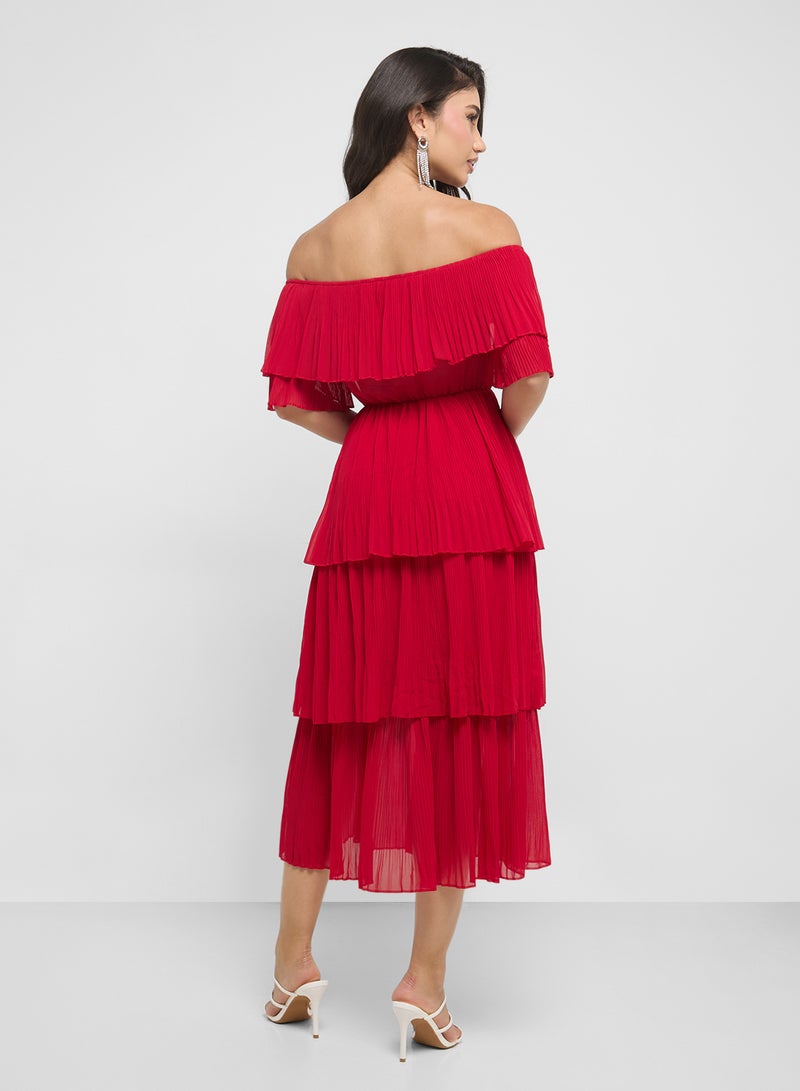 ايلا فستان كتف مكشوف مطوي - Image 2