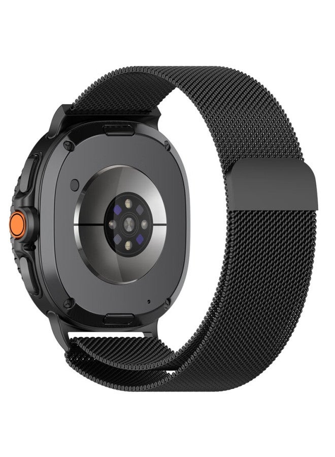 Kmaxai Compatible With Samsung Galaxy Watch8 40/44mm Milanese Stainless Steel Strap For Classic/ultra2, Magnetic Watch Band Metal Braided Chain, Black - Image 1