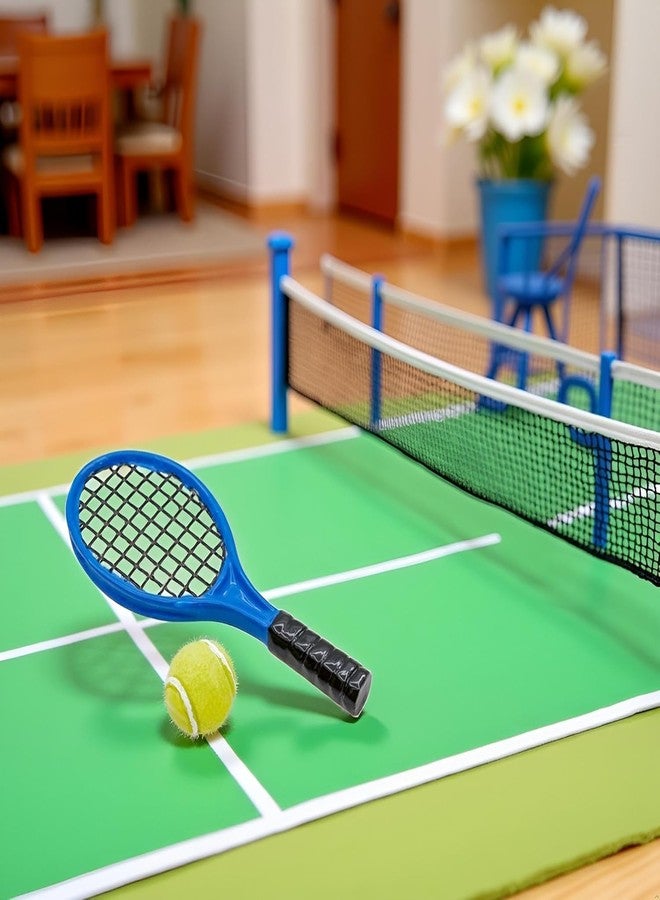 HODASHI Miniature Tennis Racket Set,1/12 Scale Dollhouse Accessories and Décor，Mini Dollhouse Decoration Accessories for Tennis Decorations and Dollhouse Decor - Image 2
