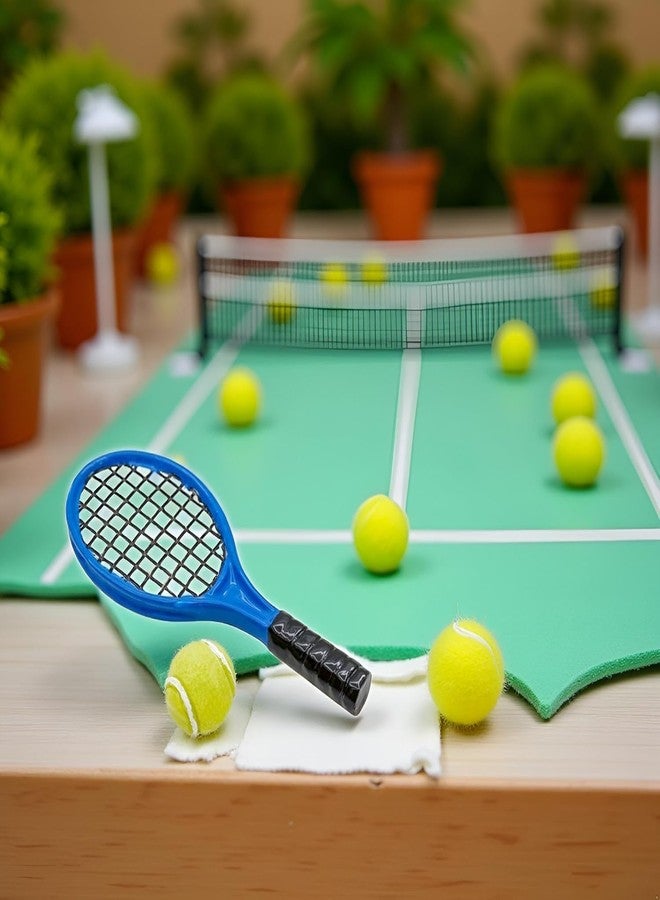 HODASHI Miniature Tennis Racket Set,1/12 Scale Dollhouse Accessories and Décor，Mini Dollhouse Decoration Accessories for Tennis Decorations and Dollhouse Decor - Image 5