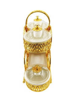 A TO Z Luxurious Golden Ceramic 4 Compartment Tray Set: Traditional Arabic Elegance for Dates & Dry Fruits - Perfect for Personal Use and Elegant Guest Serving  - Image 3