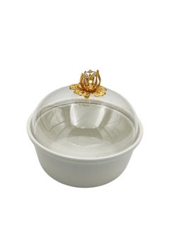 A TO Z Luxurious Golden Ceramic 4 Compartment Tray Set: Traditional Arabic Elegance for Dates & Dry Fruits - Perfect for Personal Use and Elegant Guest Serving  - Image 5