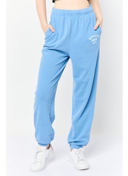 Women Regular Fit Brand Logo Sweatpants, Light Blue