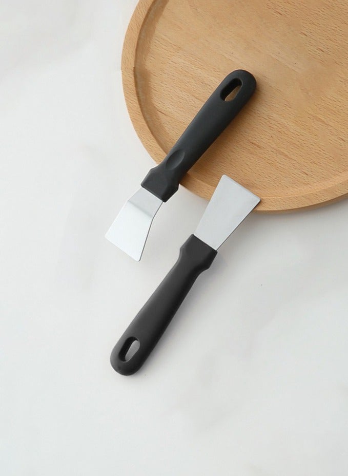 زوج من مجارف المطبخ، من الفولاذ المقاوم للصدأ، متعددة الوظائف، سكين تنظيف لزيت الغطاء ورماد السطح والأرضية وإزالة الجليد - Image 1