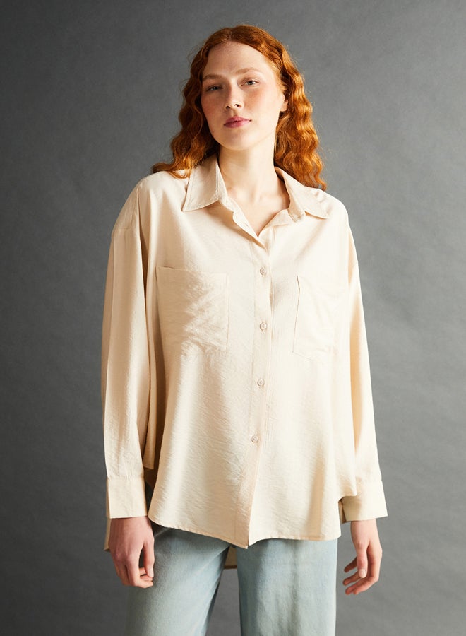 LC WAIKIKI Shirt Collar Oversize Long Sleeve Women's Shirt  - Image 1