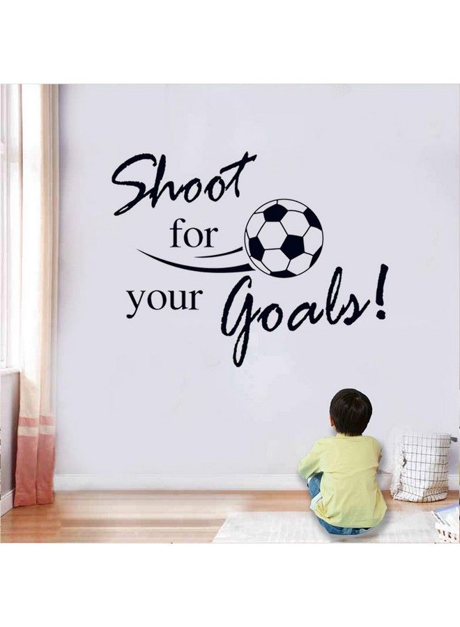 SITAKE Soccer Stickers “Shoot For Your Goals” Wall Art Soccer Ball Stickers Decals For Kids Room Football Vinyl Sticker For Boys Bedroom Playroom Living Room Window Door Decoration 23.6 X 31.5 In  - Image 1
