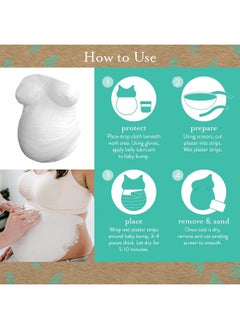 Kate & Milo Kate & Milo Belly Casting Kit, Pregnancy Keepsake Making Kit, Easy To Make DIY Plaster Cast Baby Bump Keepsake, Gift For Expecting Moms  - Image 4