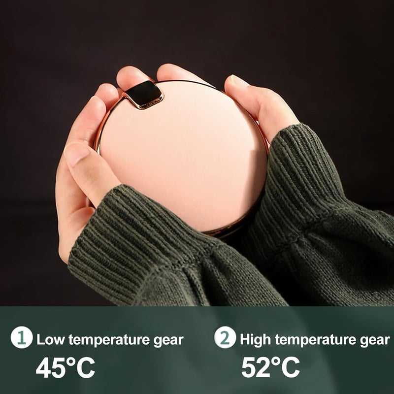 5000 mAh 2-in-1 portable hand warmer with makeup mirror, pink. - Image 3