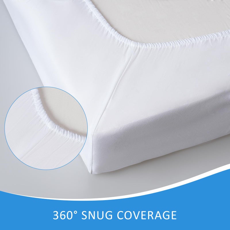 URZGU Hospital Bed Sheets 2 Pack, 36" x 80" x 9" Hospital Bed Fitted Sheets for Home Use & Hospital Care Beds, Ultra Soft & Breathable Hospital Bed Sheet, White - Image 4