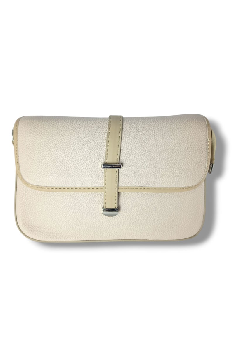Simple and high quality shoulder bag in beige color - Image 1