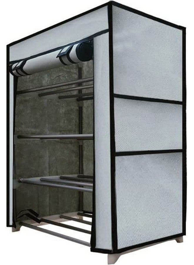 SANAMSTORE Multi Utility 4 Layer Metal Pipe With Non-Woven 100Gsm Fabric Cover Shoe/Cloth/Toy/Books Rack-Grey, 30 X 55 X75 cm - Image 5