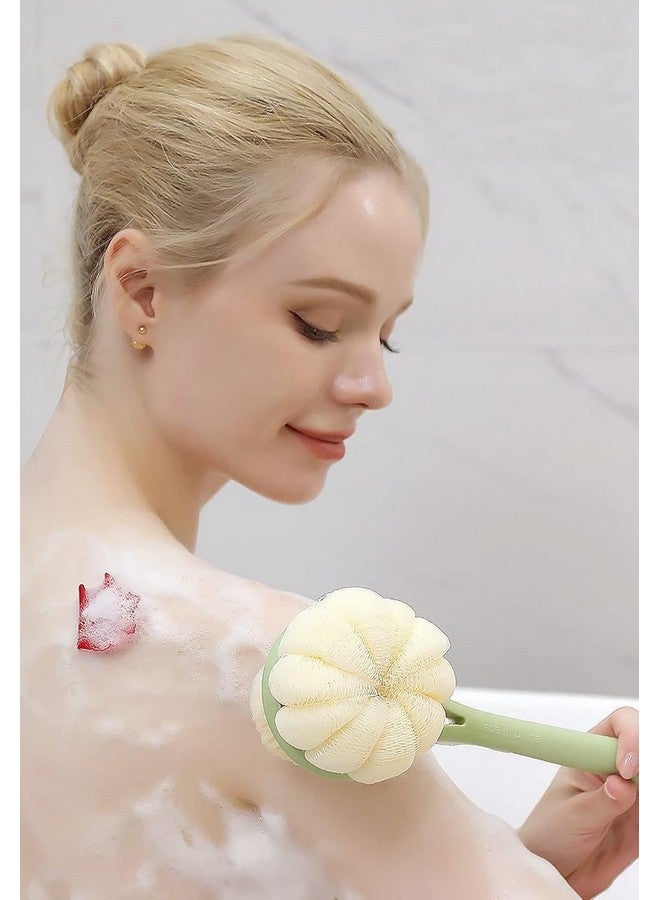 AJIGNA MART Shower Body Brush with Bristles and Loofah, Back Scrubber Mesh Sponge with Curved Long Handle for Skin Exfoliating Bath, Massage Bristles Suitable for Men and Women - Image 4