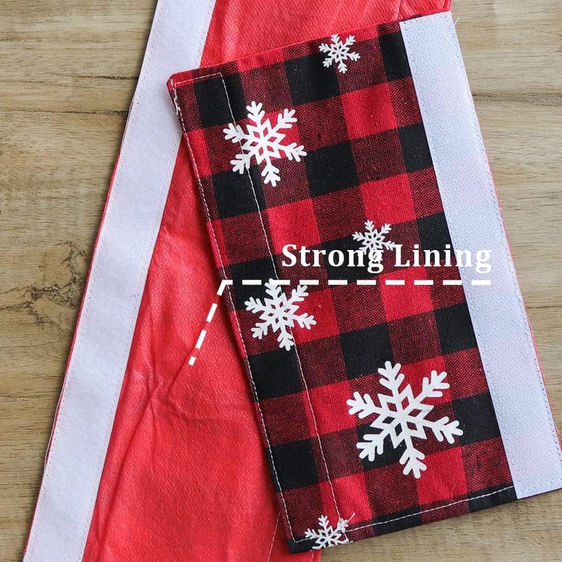 LimBridge Christmas Refrigerator Door Handle Cover, Buffalo Plaid Black and Red with Snowfalkes, for Kitchen Fridge, Microwave, Dishwasher Handle Decorations, Two Sizes, 8p - Image 4