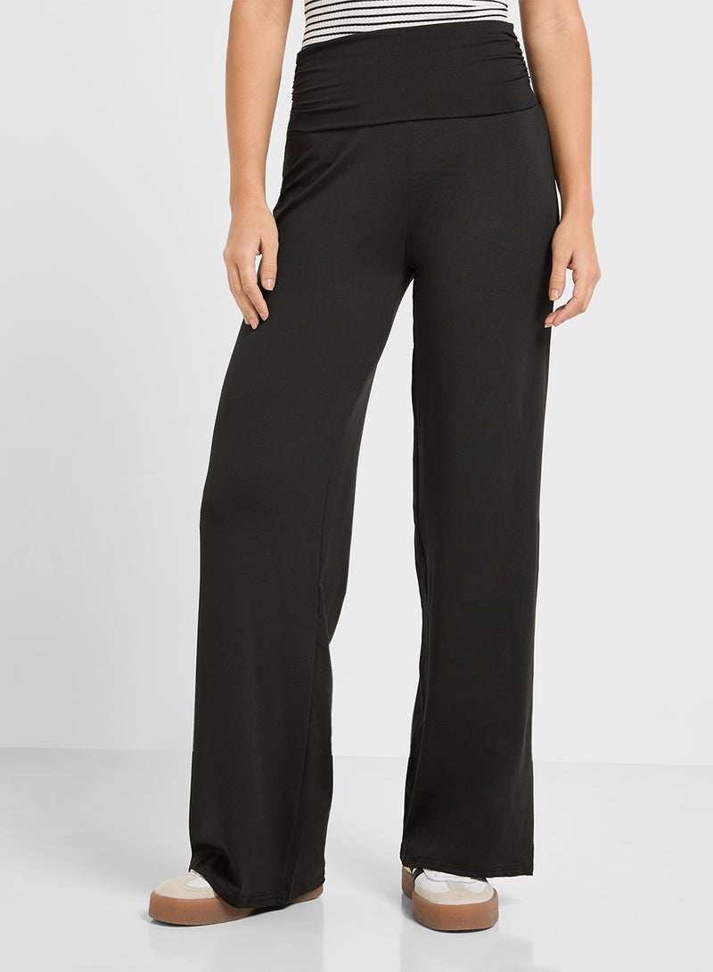 Ginger Basics Foldover Knitted Straight Fit Trousers - Image 2