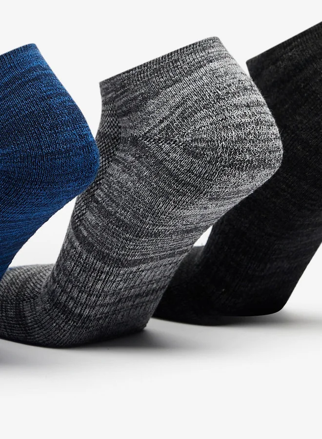 SKECHERS Textured Ankle Length Sports Socks - Set of 3