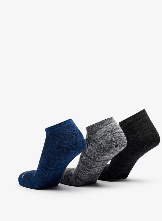 SKECHERS Textured Ankle Length Sports Socks - Set of 3 - Image 3