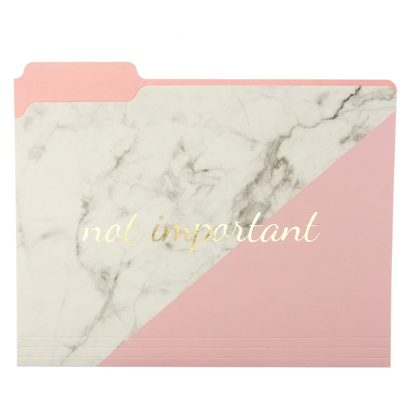 Graphique Blush Marble File Folder Set â€“ File Set Includes 9 Folders and 3 Unique "Important" Designs, Embellished w/ Gold Foil on Durable Triple-Scored Coated Cardstock, 11.75" x 9.5" - Image 2