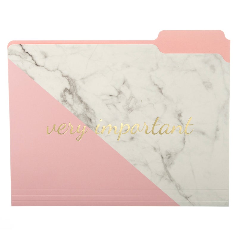 Graphique Blush Marble File Folder Set â€“ File Set Includes 9 Folders and 3 Unique "Important" Designs, Embellished w/ Gold Foil on Durable Triple-Scored Coated Cardstock, 11.75" x 9.5" - Image 4