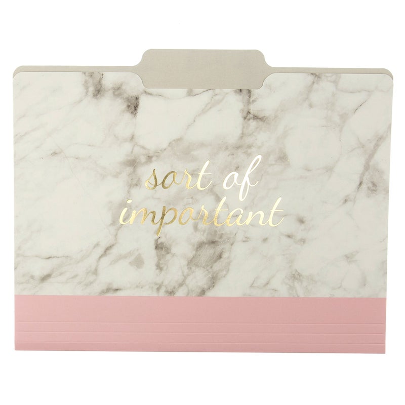 Graphique Blush Marble File Folder Set â€“ File Set Includes 9 Folders and 3 Unique "Important" Designs, Embellished w/ Gold Foil on Durable Triple-Scored Coated Cardstock, 11.75" x 9.5" - Image 3