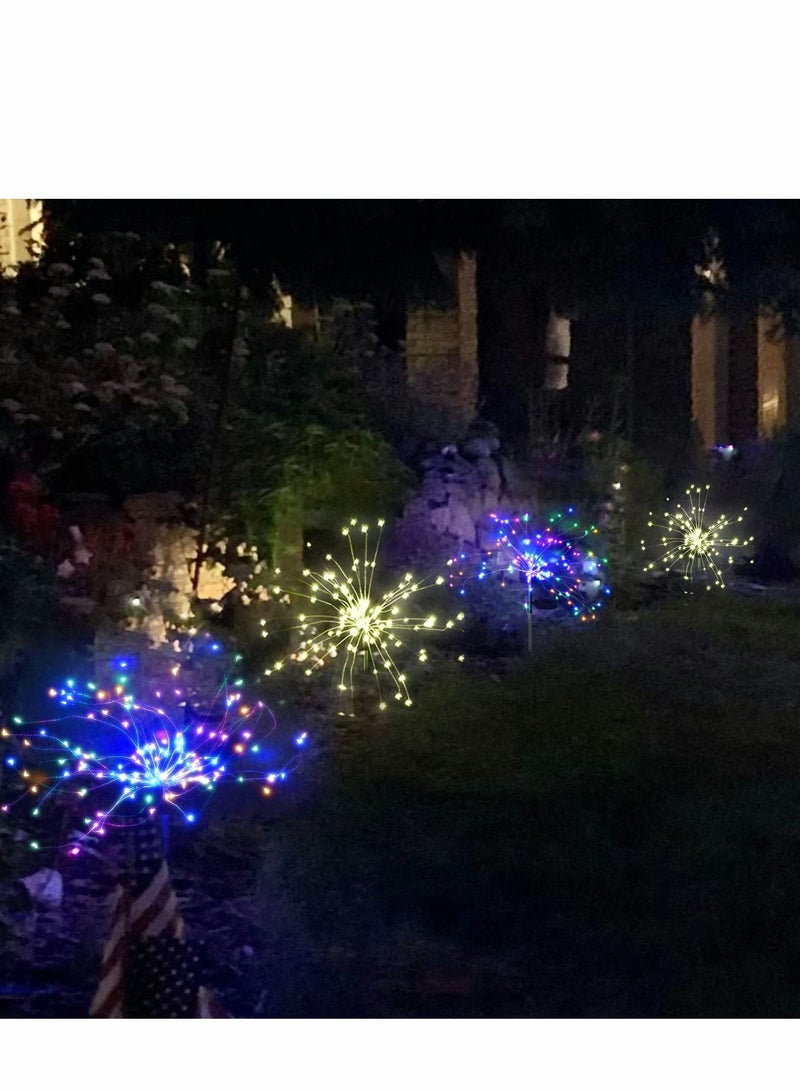 Excefore Solar Garden Lights, 90LED Outdoor Waterproof 2 Flash Modes 50 Copper Wire String, Firework Stake Starburst Fairy Light, DIY Flowers Trees, for Garden, Patio, Yard, Flowerbed, Parties (Colorful)  - Image 5