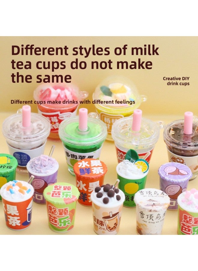 Mr. Toy Children's Toy Mini Milk Tea Cup Creative Cream Glue Diy Material Bag Suit Food Play Small Pendant-Specifications:Diy Mini Handmade Lunch Box