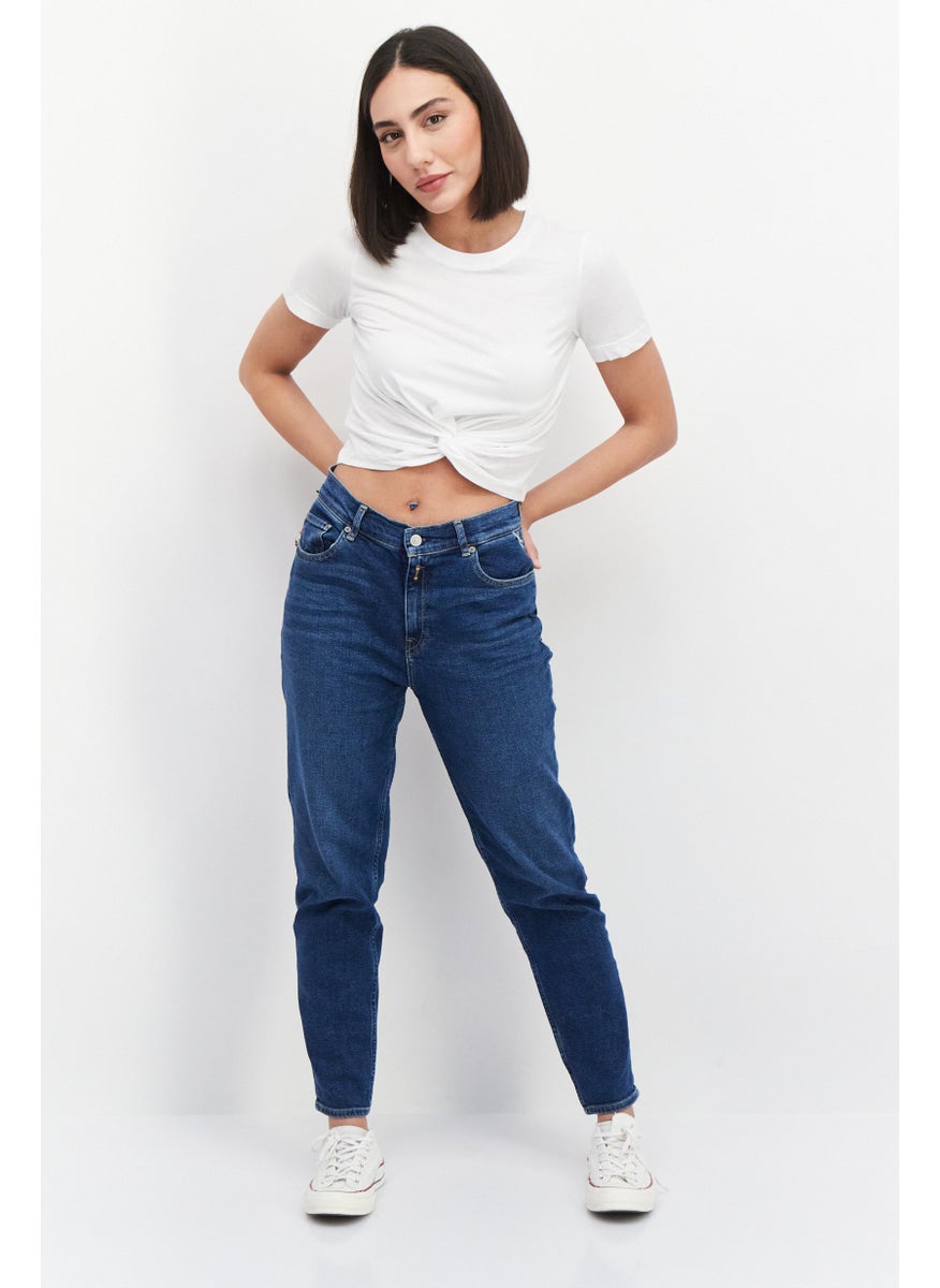 MONKI Women 2Pcs Crew Neck Short Sleeve Ruched Front Cropped Top, White  - Image 4