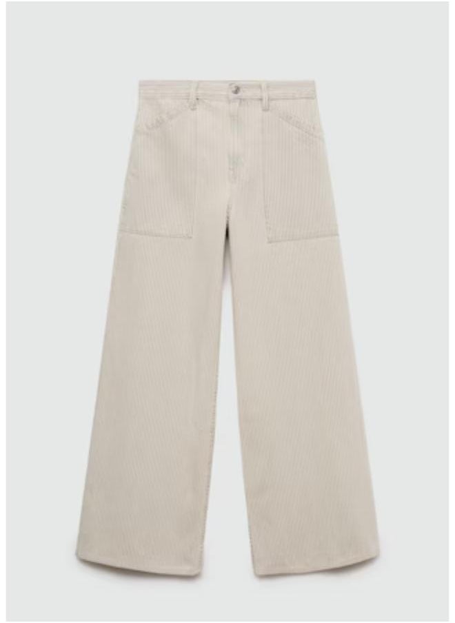 MANGO - Striped Wideleg Jeans - Image 1
