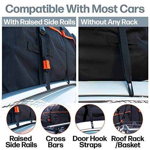 RoofPax XXL 28 cuft Car Rooftop Cargo Carrier Bag Extra Waterproof Car Roof Storage with 10 Heavy Duty Tie Down Straps and 4 Hooks Roof Bag Cargo Carrier for Top of Vehicle with/Without Rack - Image 2