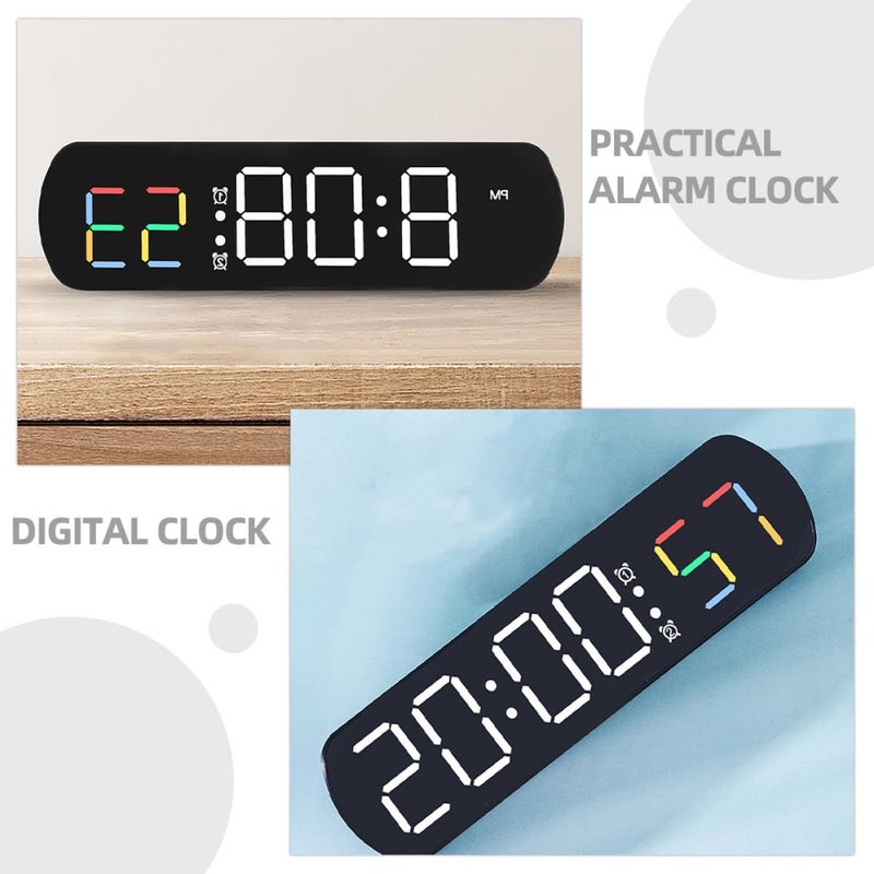 Digital LED Alarm Clock with Temperature Display Dual Alarm Countdown Timer Black Battery Operated - Image 5