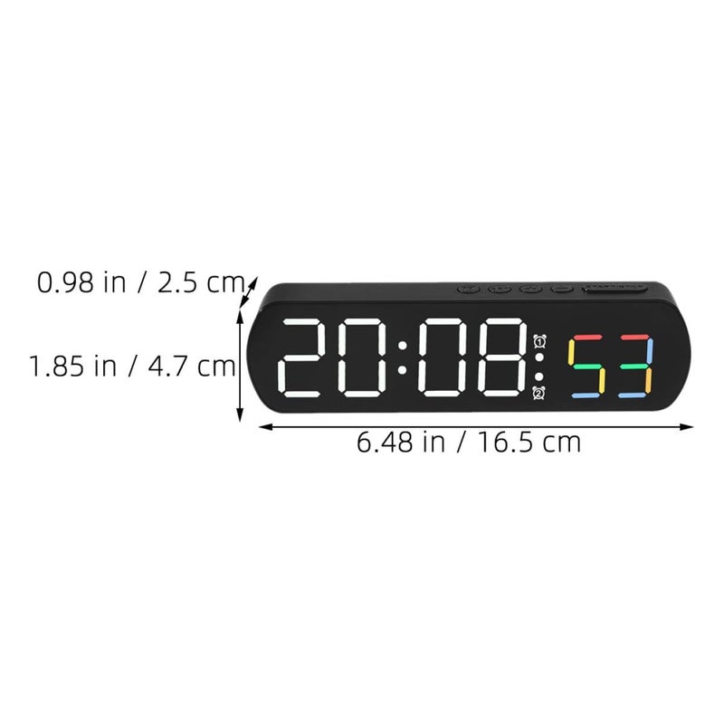 Digital LED Alarm Clock with Temperature Display Dual Alarm Countdown Timer Black Battery Operated - Image 3