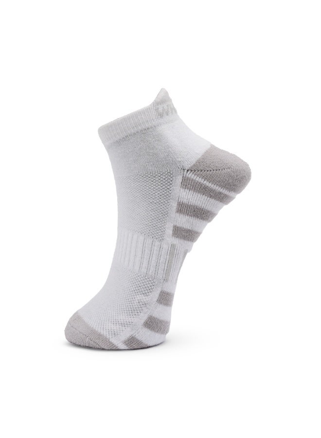White Leaf Men’s Half-Terry Low-Cut Sneaker Socks – 3 Pairs (Light Grey, White, Black) – Breathable, Moisture-Wicking, Stay-Up Grip, OEKO-TEX & ECAS Certified, Free Size - Image 4