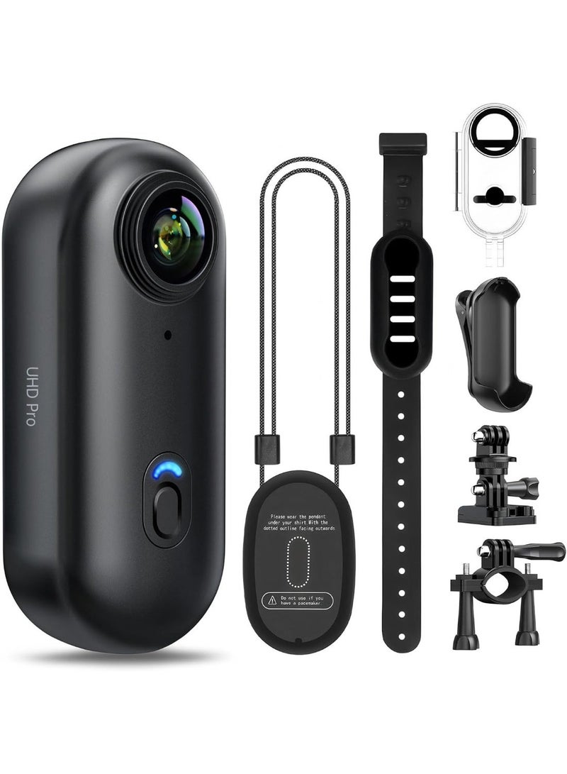 UV Enterprises 4k Action Camera,Mini Vlogging Camera,Small Body Camera with IPX7 Waterproof,Underwater Camcorder Body Camera with 120° Wide Angle, POV Recording for Diving with Accessories Helmet Cam for Motorcycle, Cycling Hands-Free POV Recording compact tiny Camera/thumb Camera Mini Sports Camera - Image 1