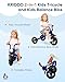 KRIDDO 2in1 Kids Balance Bike and Kids Tricycle for 2 to 5 Year Old Toddler Balance Bike with Detachable Pedals Tricycles for 35 Year Olds with Stitched Soft Grip Blue - Image 4