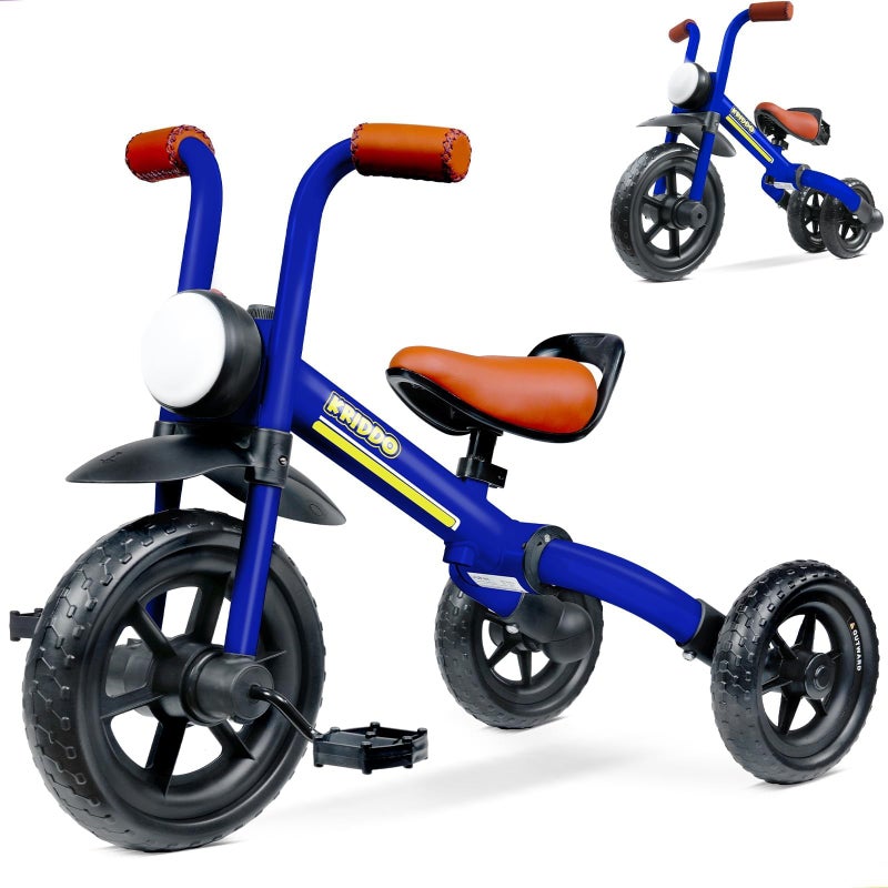 KRIDDO 2in1 Kids Balance Bike and Kids Tricycle for 2 to 5 Year Old Toddler Balance Bike with Detachable Pedals Tricycles for 35 Year Olds with Stitched Soft Grip Blue - Image 2