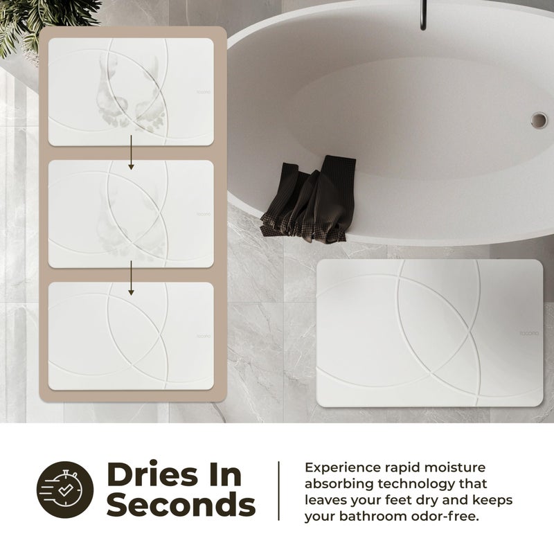 TOSORO - Stone Bath Mat Diatomaceous Earth Shower Mat Non-Slip Super Absorbent Diatomite Stone Bath Mats for Bathroom Floor Quick Drying Natural Easy to Clean (23.5 x 15) - Sandstone - Image 3