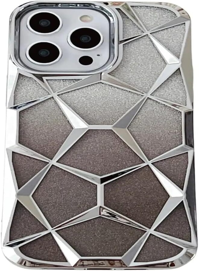 Next Store Glitter Gradient Design Case Compatible with iPhone 12 - Shockproof Flexible Cover, Stylish and Shiny Design, Dual Use Transparent TPU Silicone - Stylish and Durable (Silver)
