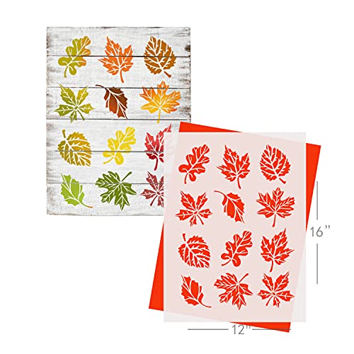 G Gss Designs Leaf Stencils for Painting - Fall Leaves for Wood, Wall, Fabric, Canvas, Paper Crafts, Card Making - Reusable Mylar Large Stencils 12X16 Inch - Image 2