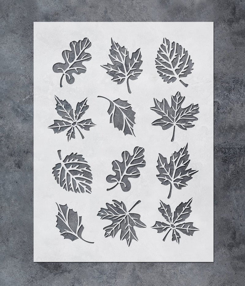 G Gss Designs Leaf Stencils for Painting - Fall Leaves for Wood, Wall, Fabric, Canvas, Paper Crafts, Card Making - Reusable Mylar Large Stencils 12X16 Inch - Image 5