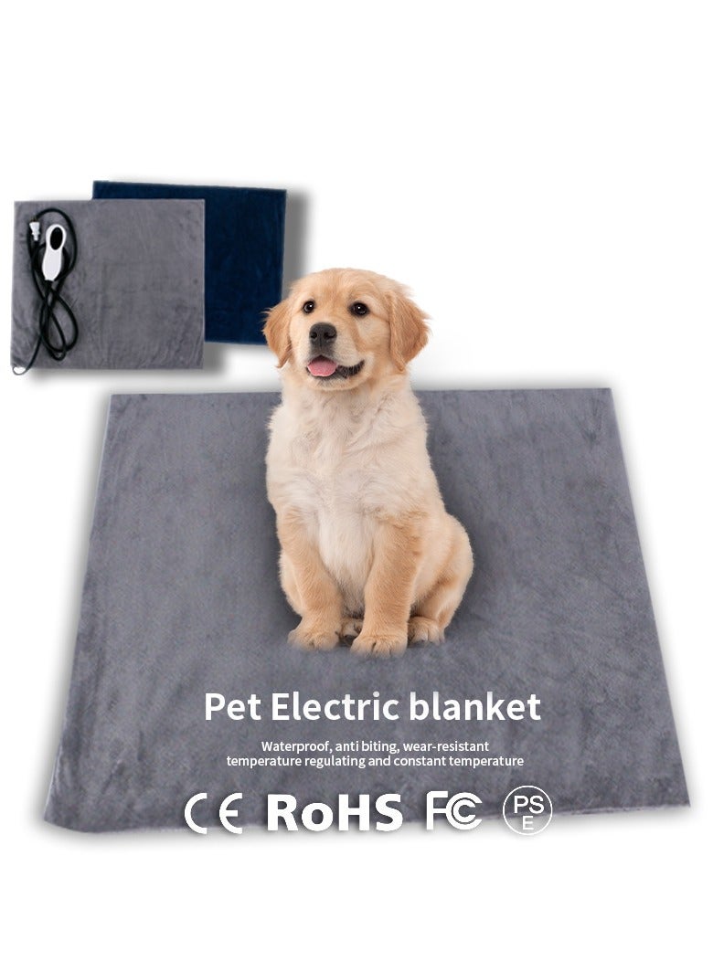 Generic Pet Electric Heated Blanket - Waterproof, Chew-Resistant, Durable Dog Mat, 45*50CM, Black Oxford Fabric Adjustable Temperature Pet Mat  - Image 1