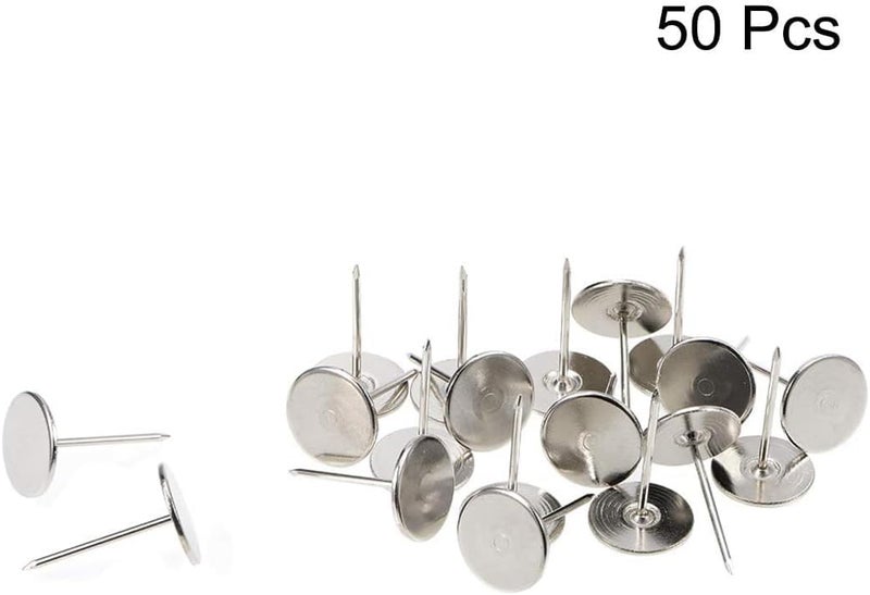 TOP-VIGOR 50Pcs Silver Upholstery Tacks 19 x 30mm Flat Head Decorative Nails for Furniture Chair Sofa Headboard DIY Craft Pins - Image 3