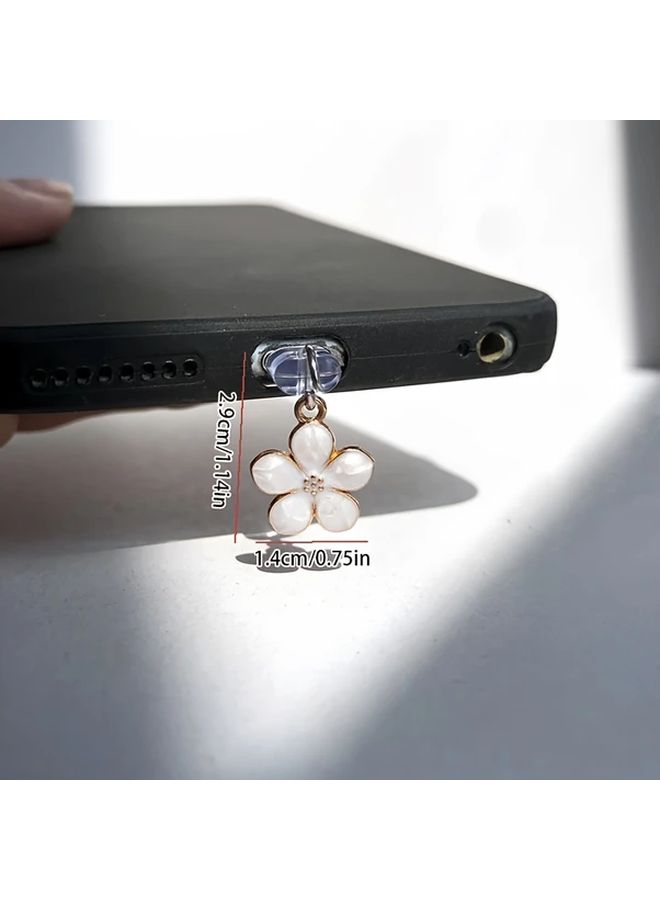1PC Elegant Peach Blossom Shape Phone Dust Plug For iPhone 6 To 14 Lightning Port Protect Charging Port From Foreign Objects Multi Color Ideal Gift - Image 2