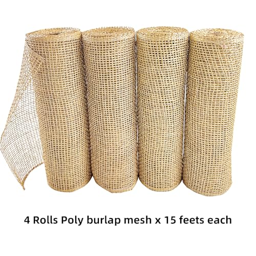 MSSVIGING Poly Burlap Deco Mesh 10 inch, Black Yellow Decorative Mesh for Bee Flower Wreath, DIY Craft Making, Black, Yellow, Black and Yellow Burlap Ribbons, 4 Packs - Image 3