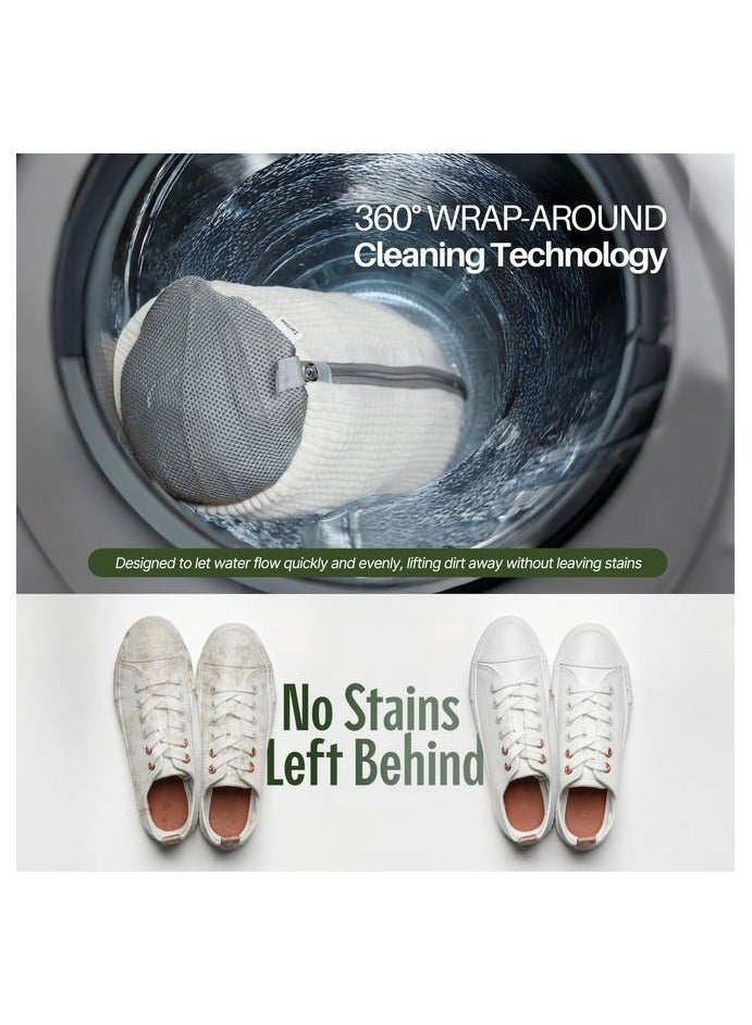 HOMESTAR Shoe Washing Machine Bag – 2PCS Reusable Laundry Shoe Cleaning Bag for Washer and Dryer, Fits All Shoe Types & Sizes, Sneaker and Tennis Shoe Care Organizer (Rice White) - Image 5
