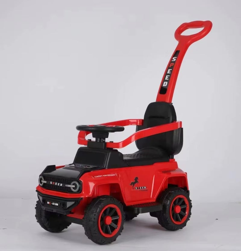 Leno 2 in 1 Baby Ride on Car, Baby Walker with Push Handle, Sports Jeep Design, Multifunctional Indoor and Outdoor C618L Color (Red) - Image 3