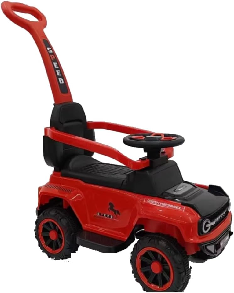 Leno 2 in 1 Baby Ride on Car, Baby Walker with Push Handle, Sports Jeep Design, Multifunctional Indoor and Outdoor C618L Color (Red) - Image 4