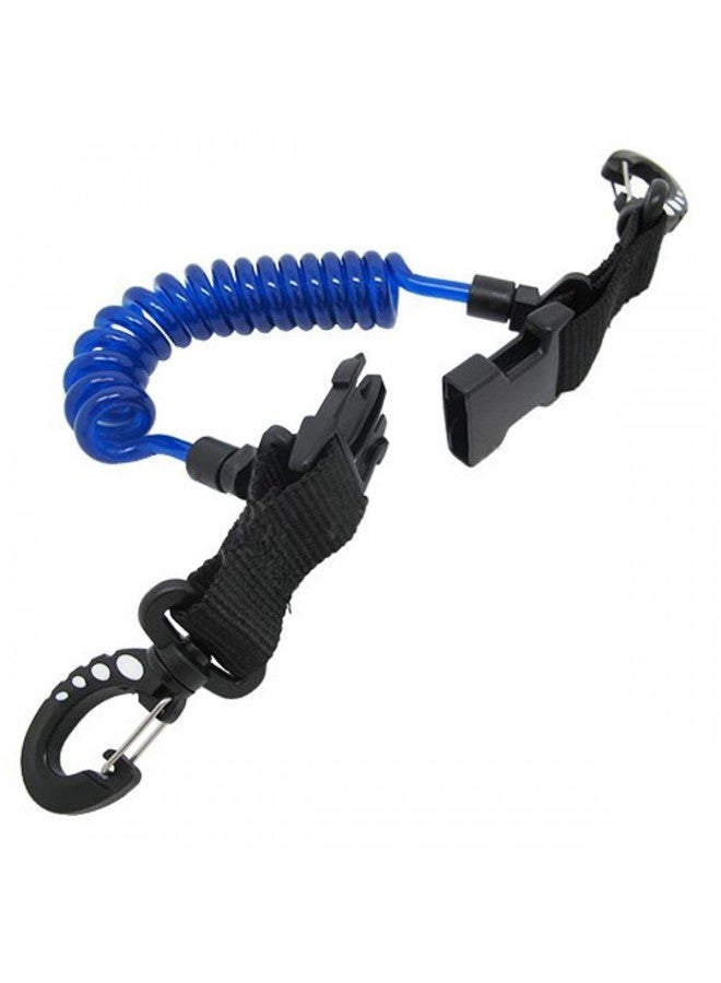 Scuba Choice Scuba Diving Shark Coil Lanyard with Snaps and Quick Release Buckles, Blue