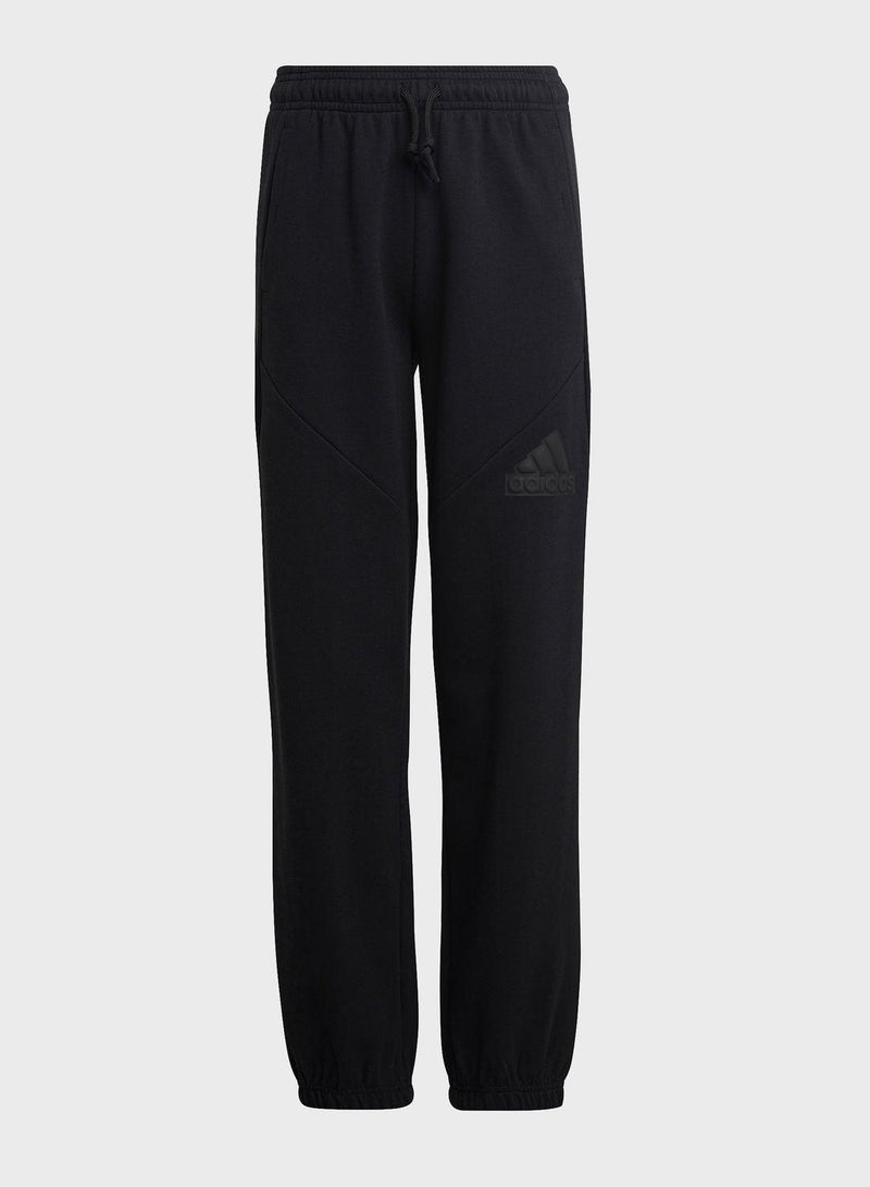 Adidas U Fi Logo Pt Black Training Pants 7-8Y - Image 1