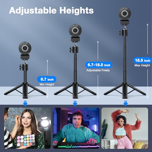 EMEET SmartCam S800-4K Webcam with Tripod for Streaming, Sony 1/2'' Sensor, Supports HDR, PDAF&TOF Dual-autofocus, 1080P@60FPS, Adjustable Heights with 360° Swivel Head, Perfect for Live Streaming - Image 2