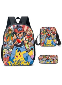 Pokemon New Elementary School Student Backpack Three-Piece Set 29*42*16cm 