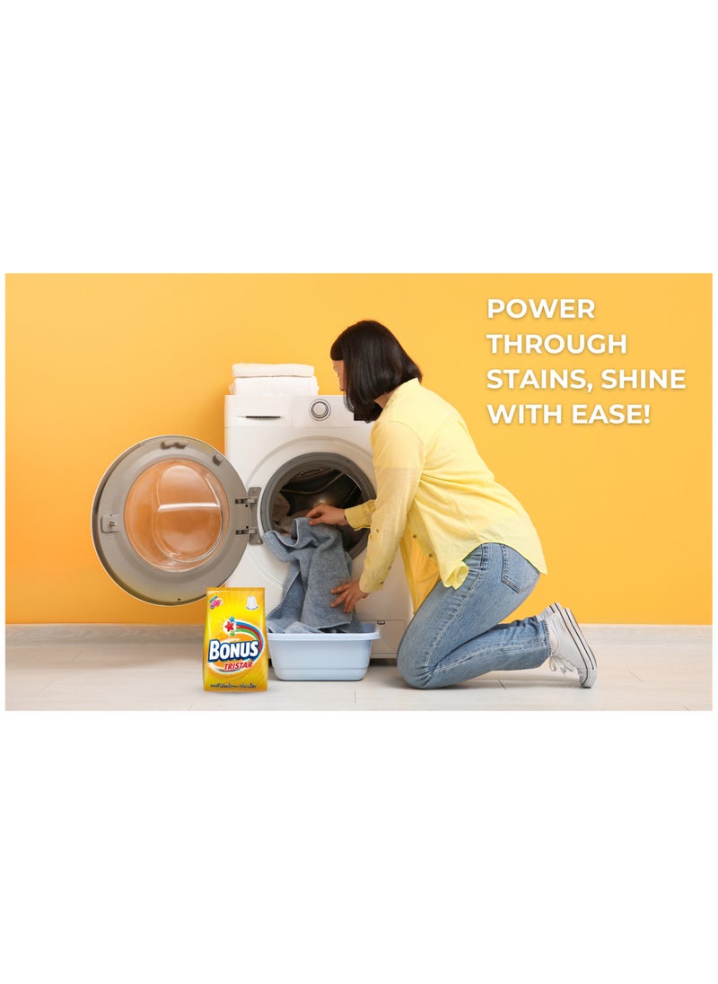 Bonus Tristar Automatic Laundry Detergent Powder, Touch of Comfort, 100% Stain Removal in 1 Wash, 3kg